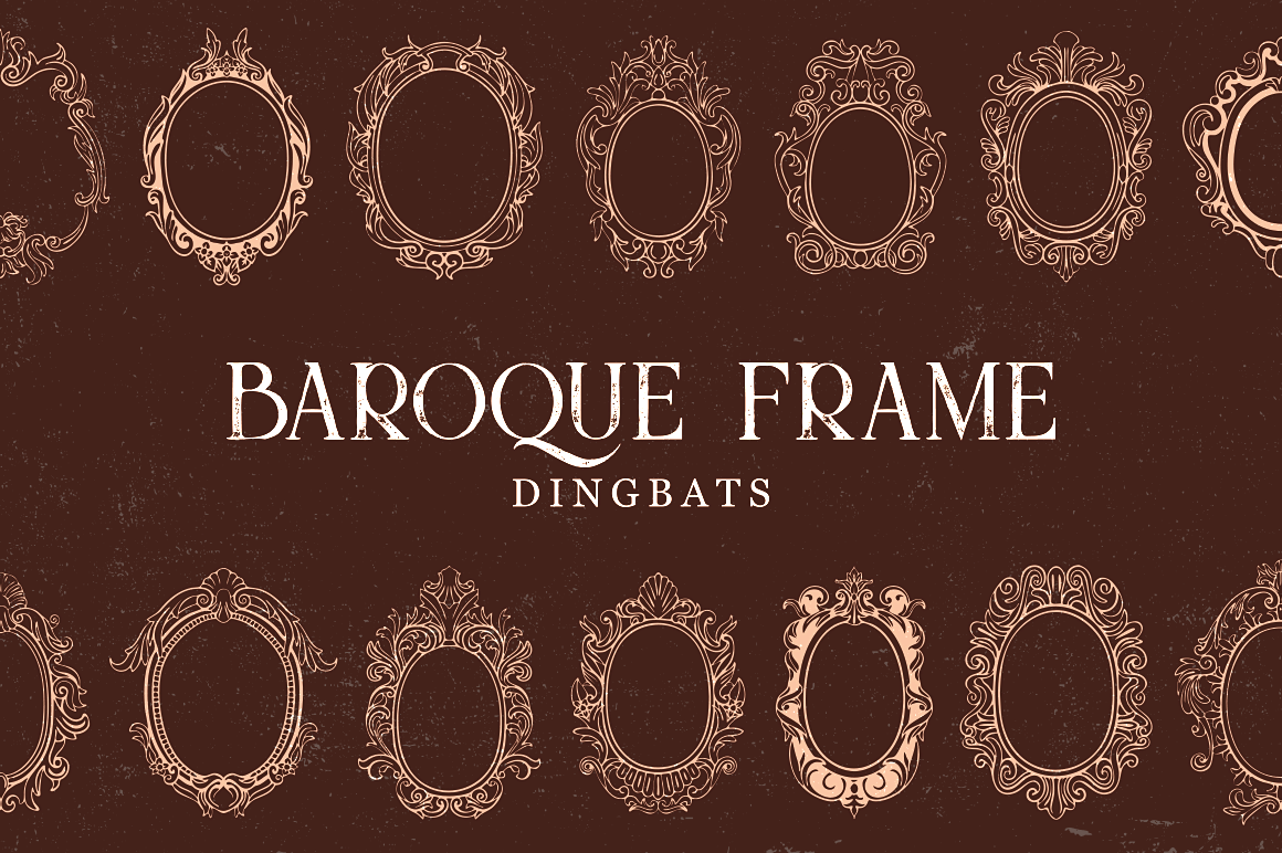 Baroque Frame Dingbat: Ornamental Frames for Your Designs